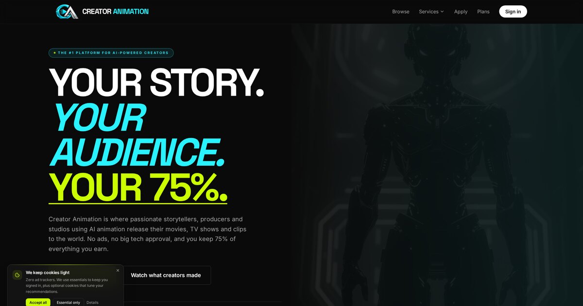 Creator Animation — your story, your audience, your 75%