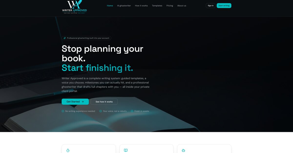 Writer Approved — stop planning your book, start finishing it